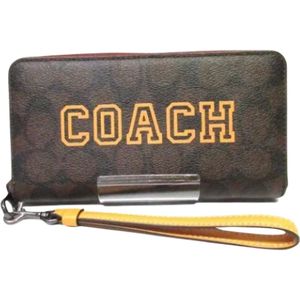 Coach Pre-owned, Pre-owned, Dames, Bruin, ONE Size, Tweed, Pre-owned Canvas wallets