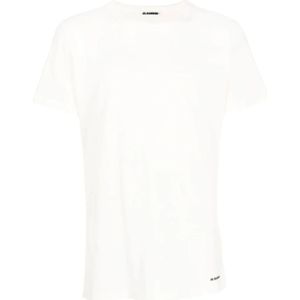 Jil Sander, Tops, Heren, Wit, S, Witte Korte Mouw T-shirt