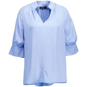 Ibana, Elegante Taleen Top in Lichtblauw Blauw, Dames, Maat:S