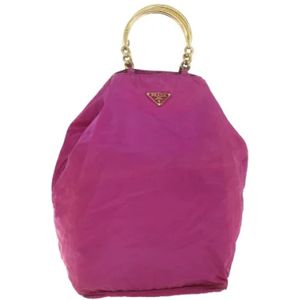 Prada Vintage, Pre-owned, Dames, Roze, ONE Size, Nylon, Pre-owned Nylon handbags