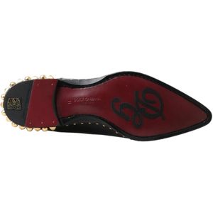 Dolce & Gabbana, Schoenen, Heren, Zwart, 40 EU, Leer, Elegante Derby-schoenen met studs