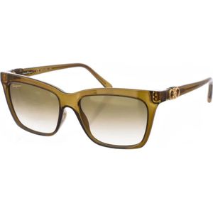 Salvatore Ferragamo, Accessoires, Dames, Groen, ONE Size, Vierkante Frame Dames Zonnebril