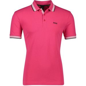 Hugo Boss, Tops, Heren, Roze, M, Katoen, Roze Polo Shirt met Korte Mouwen