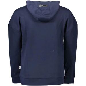 Plein Sport, Sweatshirts & Hoodies, Heren, Blauw, M, Katoen, Blauw sweatshirt met capuchon en logo-detail