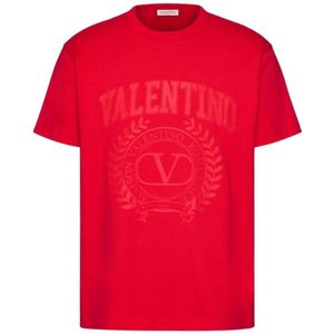 Valentino Garavani, Rode T-shirts en Polos Rood, Heren, Maat:S