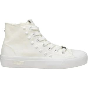 Cult, Schoenen, Dames, Wit, 36 EU, Hoge Top Canvas Sneakers