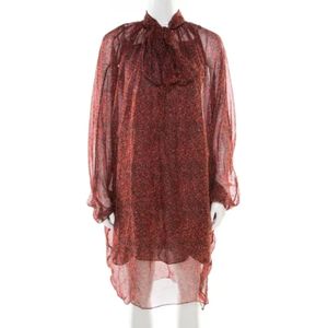 Yves Saint Laurent Vintage, Pre-owned, Dames, Rood, L, Pre-owned Silk dresses