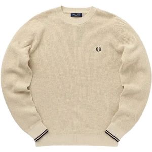 Fred Perry, Crew Neck Sweaters Beige, Heren, Maat:M