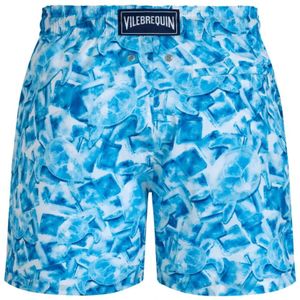 Vilebrequin, Badkleding, Heren, Blauw, L, Polyester, Ultralichte en opvouwbare Iced Turtles zwemshorts voor heren