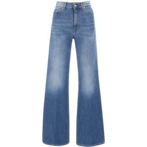 Dondup, Wide Jeans Blauw, Dames, Maat:W26