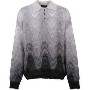Etro, Sweatshirts & Hoodies, Heren, Grijs, L, Wol, Grijze Polo Shirt van Wolmix