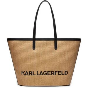 Karl Lagerfeld, FOX Handtas Shopper Beige, Dames, Maat:ONE Size