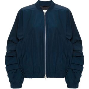 Dries Van Noten, Gerimpelde Bomberjack Blauw, Dames, Maat:S