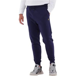 Lyle & Scott, Broeken, Heren, Blauw, M, Katoen, Skinny Sweat Pants in Donkerblauw