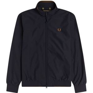 Fred Perry, Jassen, Heren, Blauw, M, Nylon, Sportieve Nylon Jas met Handtekening Detail