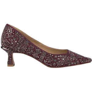 Alma EN Pena, Leren pumps met puntige neus en versieringen Rood, Dames, Maat:41 EU