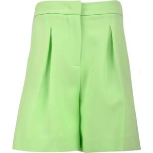 Hinnominate, Korte broeken, Dames, Groen, M, Polyester, Groene Elegant Bermuda Shorts met Rits