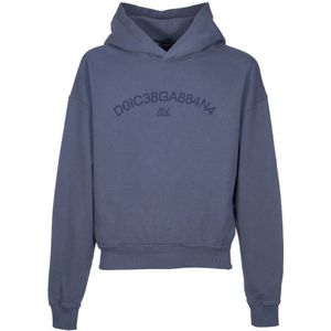 Dolce & Gabbana, Sweatshirts & Hoodies, Heren, Grijs, M, Katoen, Hoodies