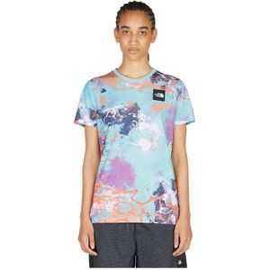 The North Face, Katoenen Spetter T-Shirt Blauw, Dames, Maat:S