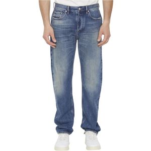 Burberry, Jeans, Heren, Blauw, W32, Katoen, Blauwe Faded Straight-Leg Jeans