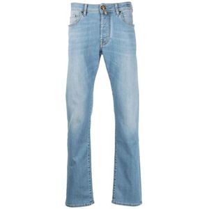 Jacob Cohën, Jeans, Heren, Blauw, W32, Denim, Bard Jeans - Handgemaakte Italiaanse denim