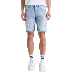 Antony Morato, Korte broeken, Heren, Blauw, W28, Denim, Denim Bermuda Shorts Blauw
