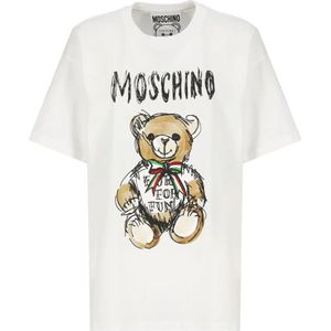 Moschino, Tops, Dames, Wit, M, Katoen, T-Shirts