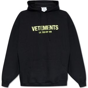 Vetements, Sweatshirts & Hoodies, Heren, Zwart, S, Katoen, Hoodie met logo