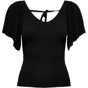 Only, Truien, Dames, Zwart, S, Achter Pullover T-Shirt Lente/Zomer Collectie