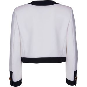 Moschino, Jassen, Dames, Wit, M, Upgrade je garderobe met deze blazer