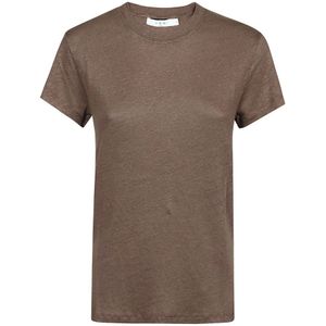 Iro, Bruine Derde T-Shirt Bruin, Dames, Maat:XL