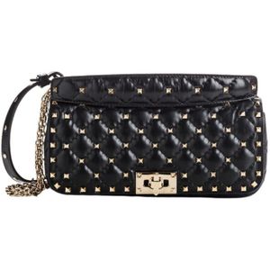 Valentino, Rockstud Spike Schoudertas Zwart, Dames, Maat:ONE Size