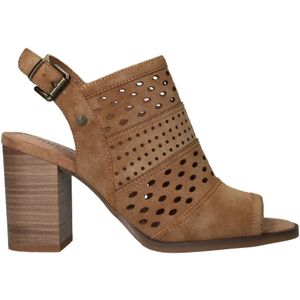 Mustang, Geperforeerde Cognac Sandalette Bruin, Dames, Maat:38 EU