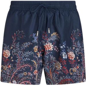 Etro, Zwemboxer met Bloemenprint Blauw, Heren, Maat:M