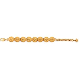 Versace, Gouden kabelketting met Medusa-hoofd bedels Geel, Dames, Maat:ONE Size