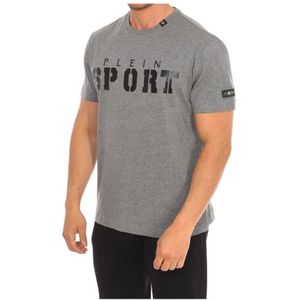 Plein Sport, Tops, Heren, Grijs, M, Katoen, T-shirt met korte mouwen en Claw Print
