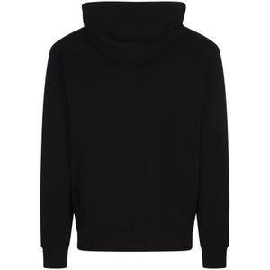 Balmain, Sweatshirts & Hoodies, Heren, Zwart, XL, Katoen, Zwarte Katoenen Hoodie met Logoprint