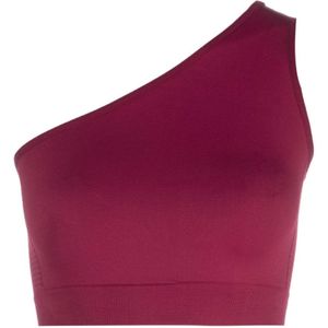 Rick Owens, Fuchsia One-Shoulder Cropped Top Roze, Dames, Maat:L