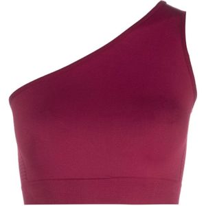 Rick Owens, Tops, Dames, Roze, L, Fuchsia One-Shoulder Cropped Top