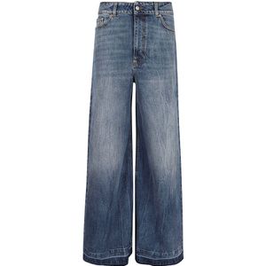 Stella McCartney, Jeans, Dames, Blauw, W24, Katoen, Vintage Mid Blue Wide Jeans
