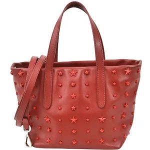 Jimmy Choo Pre-owned, Tweedehands leren handtassen Rood, Dames, Maat:ONE Size