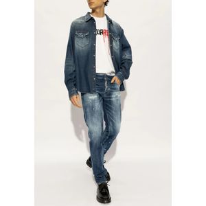 Dsquared2, Overhemden, Heren, Blauw, S, Denim, Denim overhemd