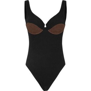 Me-Fui, Badkleding, Dames, Zwart, L, Polyester, Geëmbosseerde Monokini met Beugel