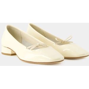 aeyde, Schoenen, Dames, Beige, 40 EU, Leer, Beige-Creamy Patent Leren Ballerina