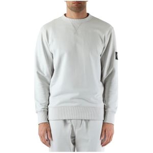 Calvin Klein Jeans, Sweatshirts & Hoodies, Heren, Grijs, M, Katoen, Katoenen sweatshirt met logopatch