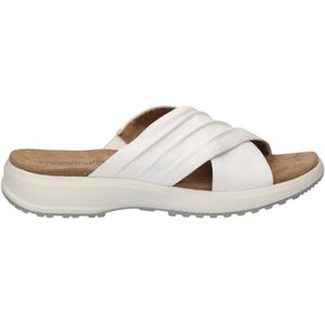 Caprice, white casual open slippers Wit, Dames, Maat:36 EU
