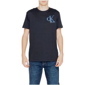 Calvin Klein Jeans, Monogram T-shirt Lente/Zomer Collectie Zwart, Heren, Maat:S