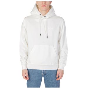Hugo Boss, Sweatshirts & Hoodies, Heren, Wit, M, Katoen, Witte katoenen hoodie voor heren