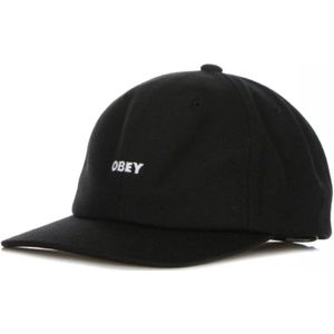 Obey, Zwarte Platklep Pet voor Mannen Zwart, Heren, Maat:ONE Size