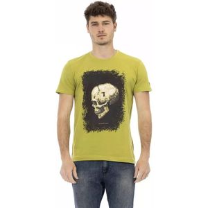 Trussardi, Tops, Heren, Groen, L, Katoen, Groen Grafisch Charme Kort T-shirt